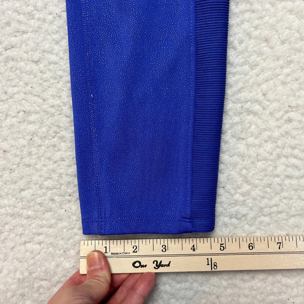 Avia Leggings Girls XL Blue Sparkle Ribbed Mesh VA31100013493D Activewear